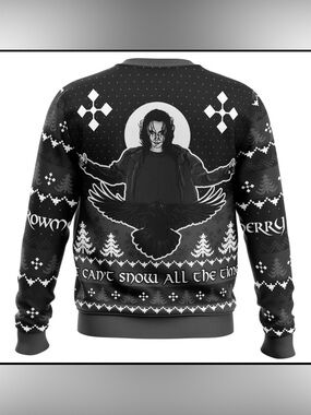 🎄Merry Crowmas ugly Christmas sweater design size L NWOT!